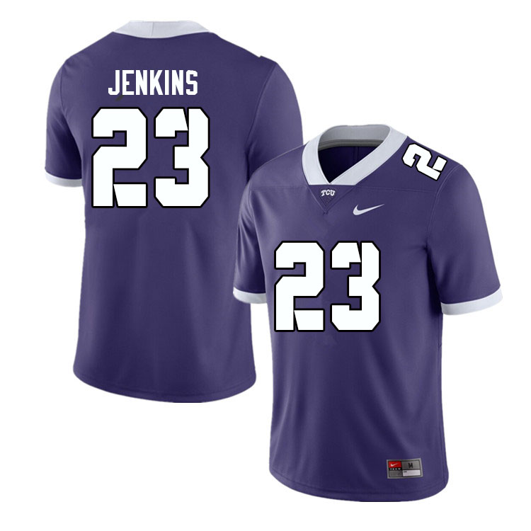 Men #23 Keontae Jenkins TCU Horned Frogs College Football Jerseys Sale-Purple - Click Image to Close
